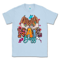 Dusty Blue Afro woman nail boss Classic Tee - RanaPortraitStore