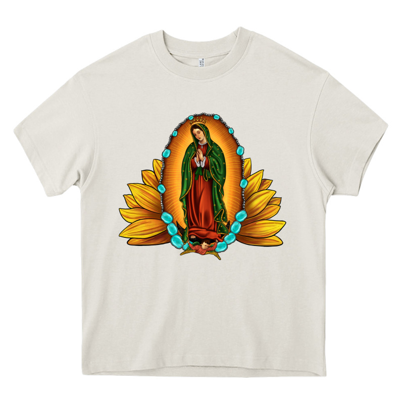 Sunflower Our Lady Of Guadalupe Heavy Core Tee by JahusDesignShop | Teevron