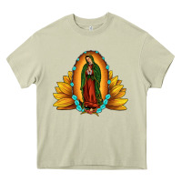 Mossy sunflower our lady of guadalupe Heavy Core Tee - JahusDesignShop