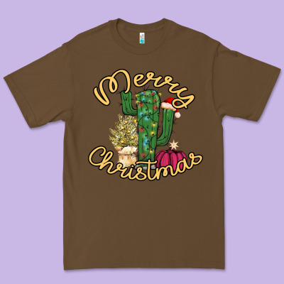 Merry Christmas Cactus Premium Tee Designed By Bettercallsaul