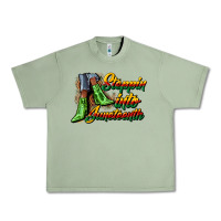 Oil Green steppin into juneteenth heels Urban Heavy Tee - CowGirlArtShop