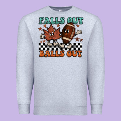 Falls Out Balls Out Premium Sweatshirt Designed By Barkaloodesign