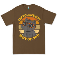 Cacao funny retro sunset eff you see kay why oh you cat lovers t shirt Premium Tee - ArtChic