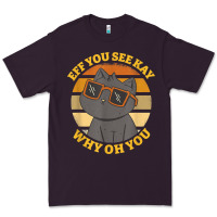 Plum funny retro sunset eff you see kay why oh you cat lovers t shirt Premium Tee - ArtChic