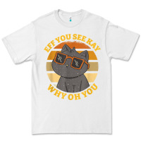 White funny retro sunset eff you see kay why oh you cat lovers t shirt Premium Tee - ArtChic