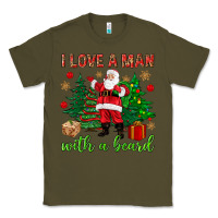 Army Green I love a man with a beard Christmas Classic Tee - NancyCooperArtShop