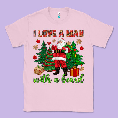 I Love A Man With A Beard Christmas Classic Tee Designed By Nancycooperartshop