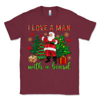 Burgundy I love a man with a beard Christmas Classic Tee - NancyCooperArtShop