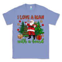 Colony Blue I love a man with a beard Christmas Classic Tee - NancyCooperArtShop