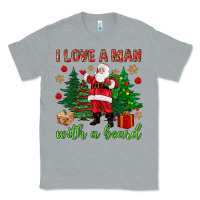 Heather Grey I love a man with a beard Christmas Classic Tee - NancyCooperArtShop