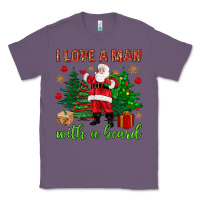 Lavender I love a man with a beard Christmas Classic Tee - NancyCooperArtShop