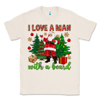 Natural I love a man with a beard Christmas Classic Tee - NancyCooperArtShop