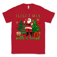 Red I love a man with a beard Christmas Classic Tee - NancyCooperArtShop