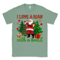 Sage I love a man with a beard Christmas Classic Tee - NancyCooperArtShop
