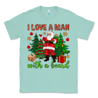 Seafoam I love a man with a beard Christmas Classic Tee - NancyCooperArtShop