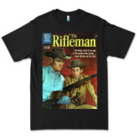 Black The Rifleman Retro Western Premium Tee - ArtChic