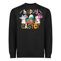 Black Happy Easter Heavyweight Sweatshirt - CowhideDigitalArt