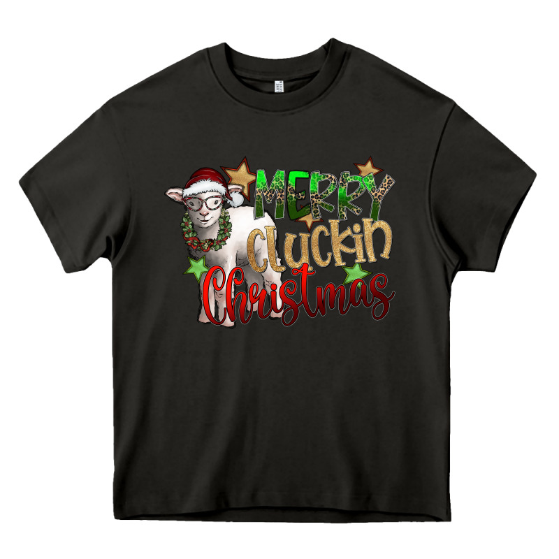 Merry Cluckin Christmas Heavy Core Tee by SublimationCraftShop | Teevron
