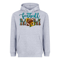 Heather Grey western leopard camouflage sunflowers  glitter mom football Heavyweight Hoodie - Artiststas