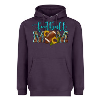 Plum western leopard camouflage sunflowers  glitter mom football Heavyweight Hoodie - Artiststas