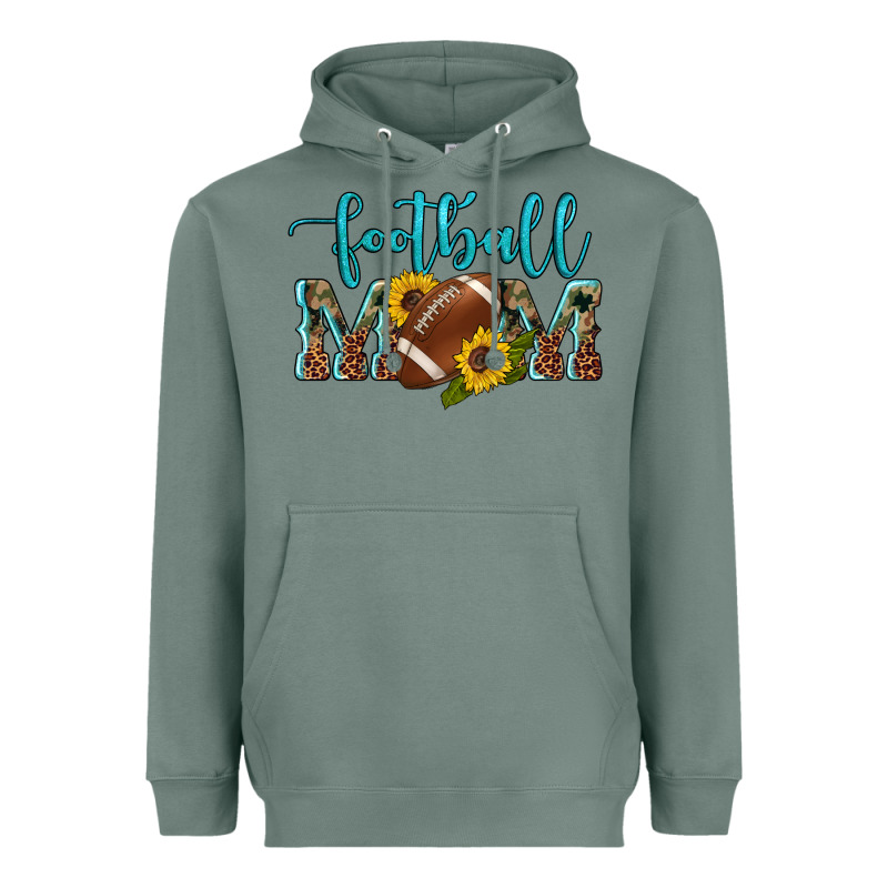 Western Leopard Camouflage Sunflowers  Glitter Mom Football Heavyweight Hoodie by Artiststas | Teevron