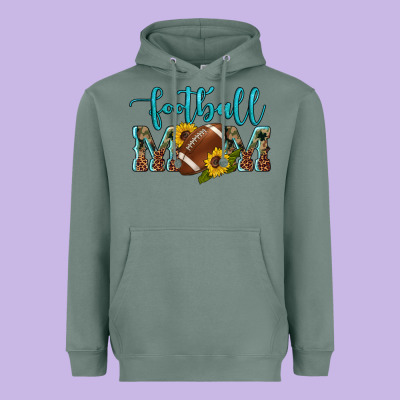 Western Leopard Camouflage Sunflowers  Glitter Mom Football Heavyweight Hoodie Designed By Artiststas