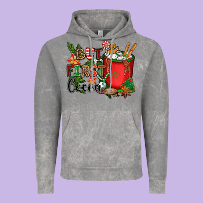 But First Cocoa Vintage Hoodie Designed By Cowgirlartshop
