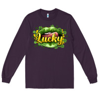 Plum St. Patrick's Day lips lucky Long Sleeve Tee - HowdyJamesFarm