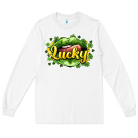 White St. Patrick's Day lips lucky Long Sleeve Tee - HowdyJamesFarm