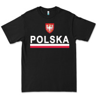Black Sporty Polska Flag And Emblem Polish Coat Of Arms Pullover Hoodie Premium Tee - ArtChic