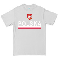 Dove Grey Sporty Polska Flag And Emblem Polish Coat Of Arms Pullover Hoodie Premium Tee - ArtChic