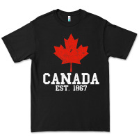 Black vintage canada est.1867 maple leaf canadian flag r Premium Tee - ArtChic