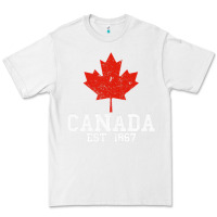 White vintage canada est.1867 maple leaf canadian flag r Premium Tee - ArtChic