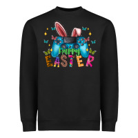 Black Happy Easter Gamer Heavyweight Sweatshirt - CowhideDigitalArt