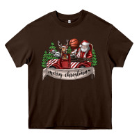 Chocolate Brown Merry Christmas Heavy Core Tee - SublimationCraftShop