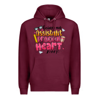 Burgundy Being an Assistant Principal is Heart Work Premium Hoodie - CowhideDigitalArt