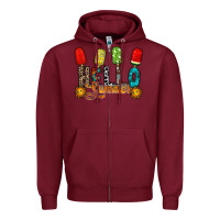 Burgundy hello summer Zipper Hoodie - RacoonDesign