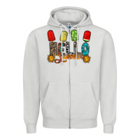 Dove Grey hello summer Zipper Hoodie - RacoonDesign