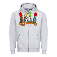 Heather Grey hello summer Zipper Hoodie - RacoonDesign