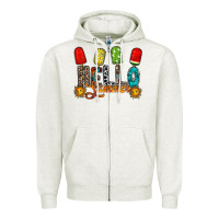 Oatmeal Heather hello summer Zipper Hoodie - RacoonDesign
