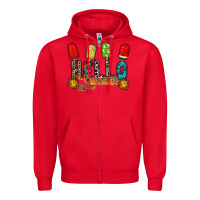 Red hello summer Zipper Hoodie - RacoonDesign