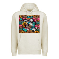 Oatmeal Heather nurse hearts Premium Hoodie - Jasminsmagicworld