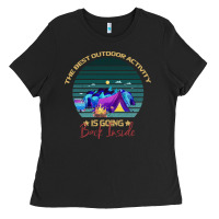 Black camping The Best Outdoor Activity Is Going Back Inside Ladies Tee - Bettercallsaul