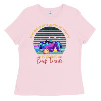 Bubblegum Pink camping The Best Outdoor Activity Is Going Back Inside Ladies Tee - Bettercallsaul