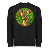 Red Brocket Deer Christmas Heavyweight Sweatshirt | Teevron