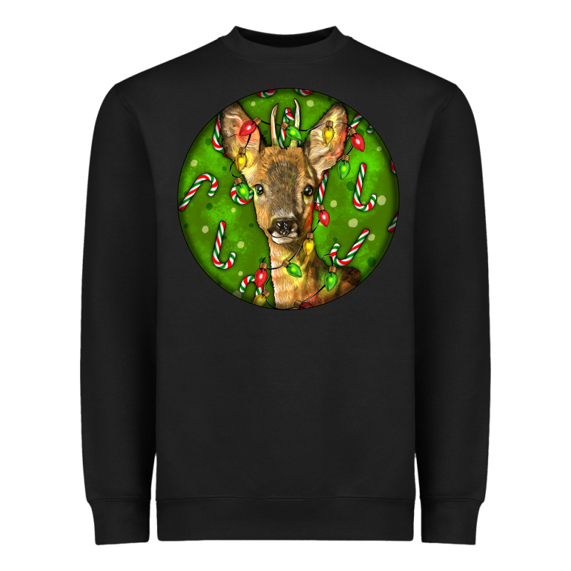 Red Brocket Deer Christmas Heavyweight Sweatshirt by LillyAllenDesigns | Teevron