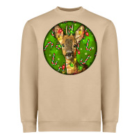 Mushroom red brocket deer christmas Heavyweight Sweatshirt - LillyAllenDesigns