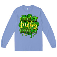 Colony Blue lucky lucky lucky clover St. Patrick's Long Sleeve Tee - HowdyJamesFarm