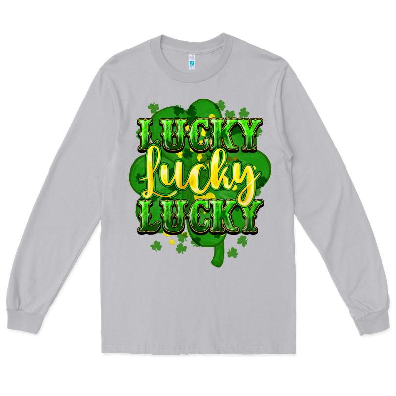 Lucky Lucky Lucky Clover St. Patrick's Long Sleeve Tee by HowdyJamesFarm | Teevron