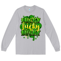 Moon Dust lucky lucky lucky clover St. Patrick's Long Sleeve Tee - HowdyJamesFarm